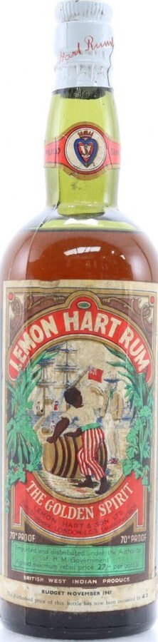 Lemon Hart & Son The Golden Spirit 1947 70 proof 35%