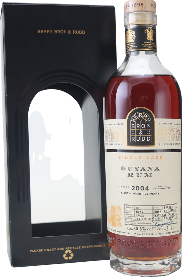Berry Bros & Rudd 2004 Demerara Distillers Ltd Single Cask Guyana Rum Kirsch Import Germany 18yo 60.5% 700ml