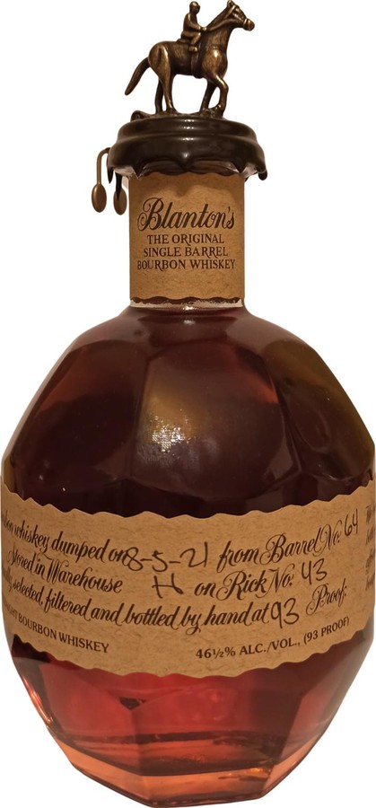 Blanton's The Original Single Barrel Bourbon #4 Charred American White Oak Barrel 46.5% 750ml