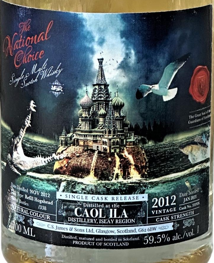Caol Ila 2012 CSJS The National Choice The Guardians of Scotland Refill Hogshead 99 Bottles Co 59.5% 700ml