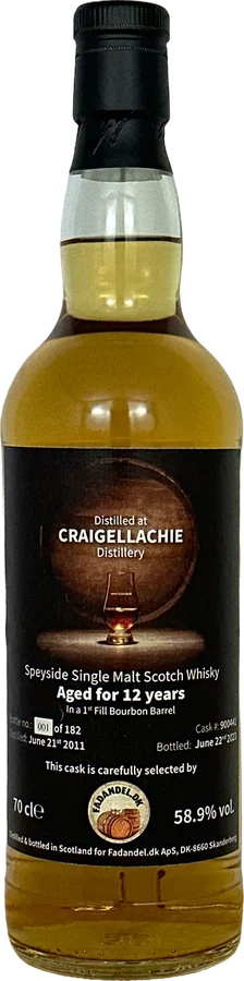Craigellachie 2011 F.dk 1st Fill Bourbon Barrel 58.9% 700ml