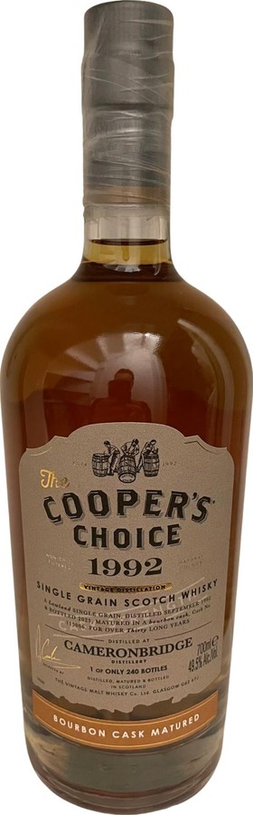 Cameronbridge 1992 VM The Cooper's Choice Bourbon 49.5% 700ml