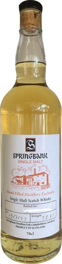 Springbank Hand Filled Distillery Exclusive 58.8% 700ml