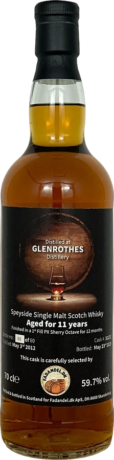 Glenrothes 2012 F.dk 1st Fill PX Sherry Octave 59.7% 700ml
