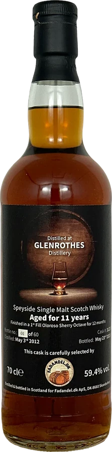 Glenrothes 2012 F.dk 1st Fill Oloroso Sherry Octave 59.4% 700ml