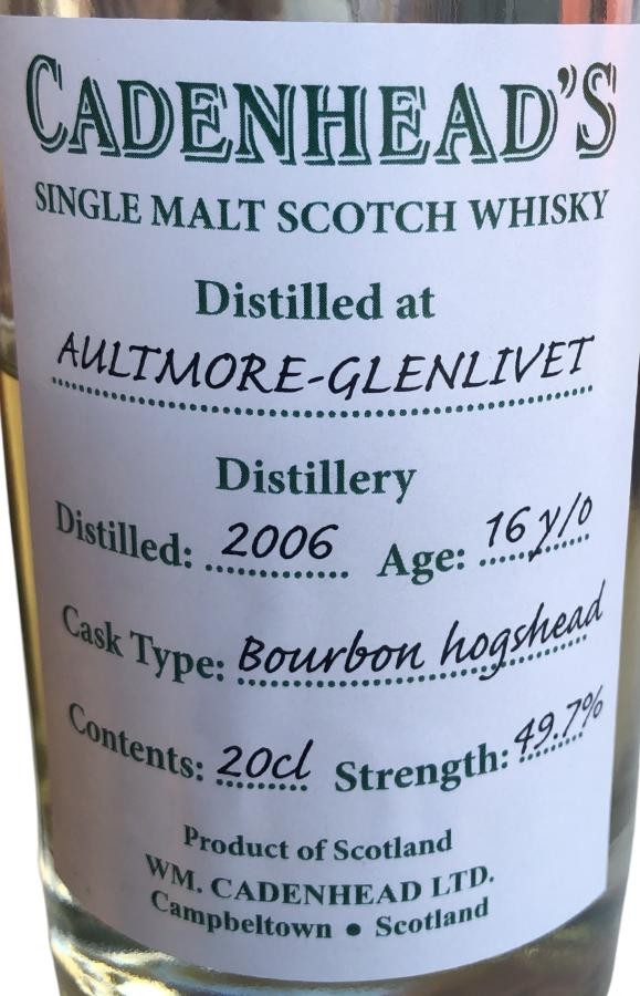 Aultmore 2006 CA Boubon hogshead 49.7% 200ml