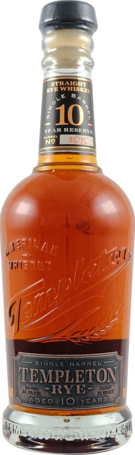 Templeton 10yo Single Barrel Rye 52% 750ml