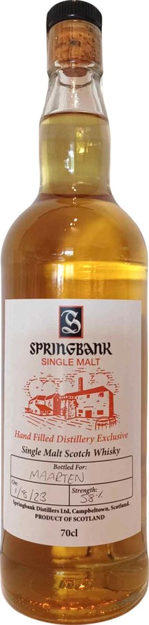 Springbank Hand Filled Distillery Exclusive 58% 700ml