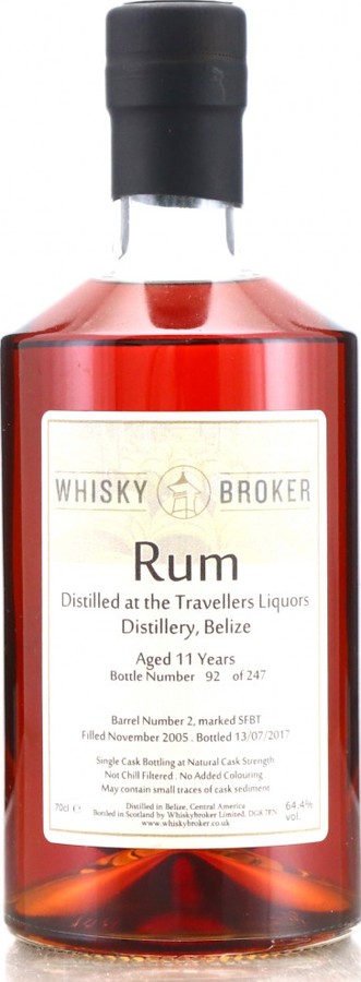 Whiskybroker 2005 Travellers Belize 11yo 64.4% 700ml