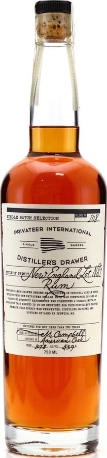 Privateer Distiller's Drawer USA #108 New England Lot No.1 5yo 53.9% 750ml