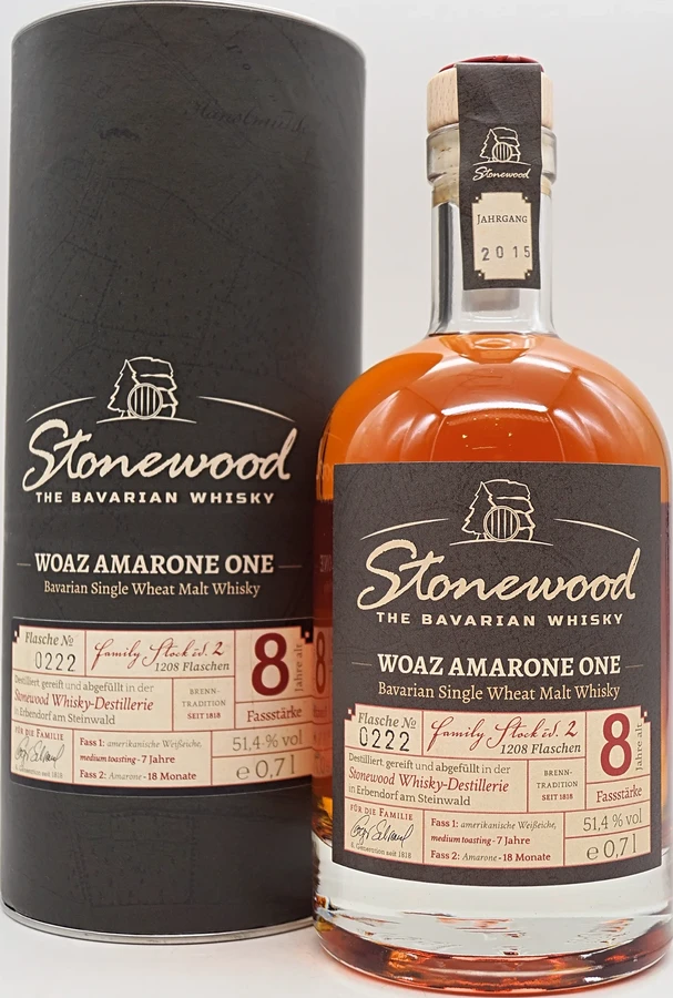 Stonewood 2015 Woaz Amarone One Family Stock Ed. 2 American Oak 7yo Amarone 18 months 51.4% 700ml