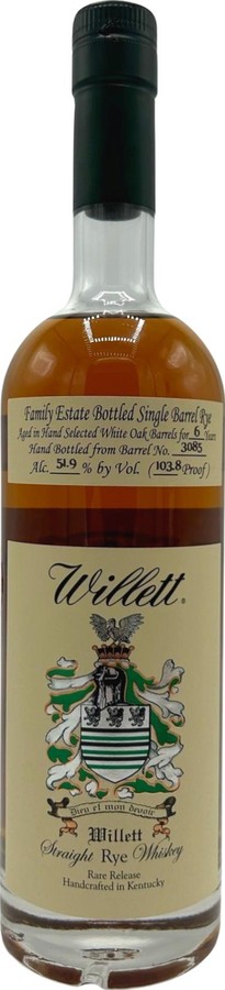 Willett 6yo Family Estate Bottled Single Barrel Rye White Oak Berry Brother's & Rudd 54.9% 700ml