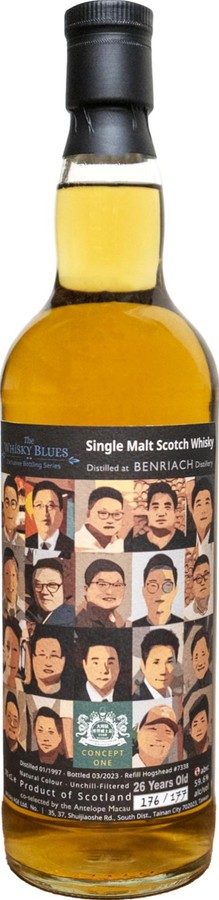 BenRiach 1997 TWBl Exclusive Bottling Series Refill Hogshead The Antelope Macau 59.6% 700ml