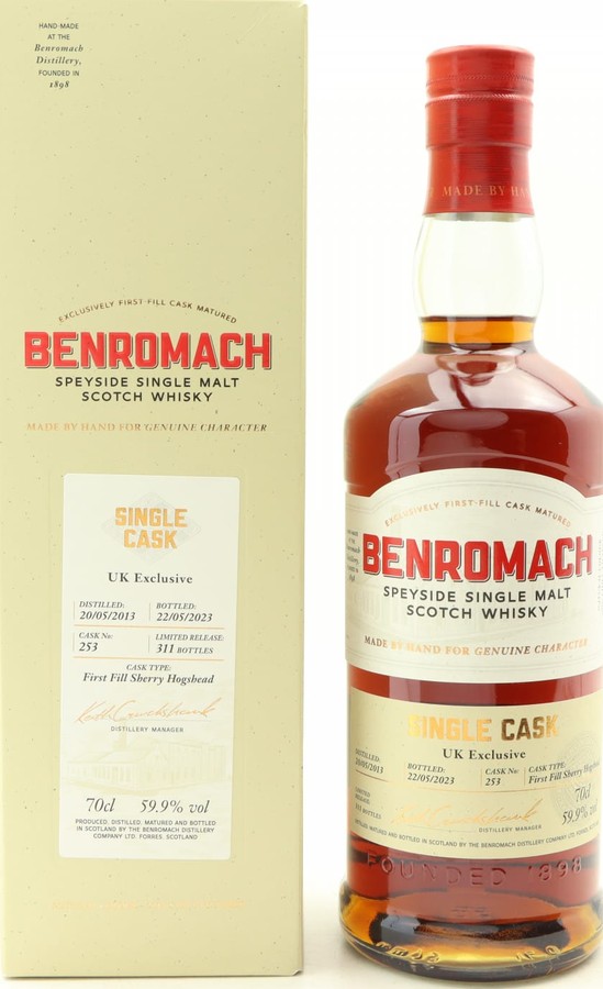 Benromach 2013 Single Cask 1st Fill Sherry Hogshead UK Exclusive 59.9% 700ml