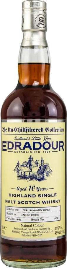 Edradour 2012 SV The Un-Chillfiltered Collection Sherry 46% 700ml