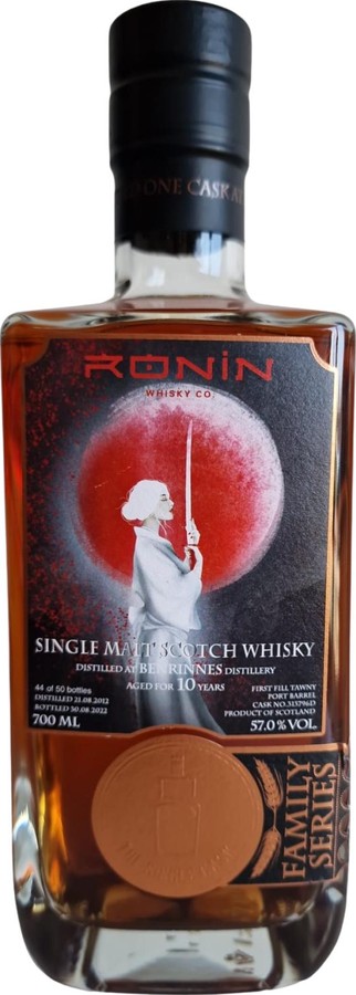 Benrinnes 2012 TSCL Family Series 1st Fill Tawny Port Barrel Finish Ronin Whisky Co 57% 700ml