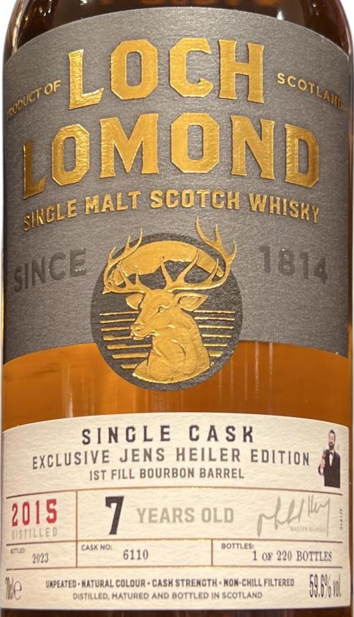 Loch Lomond 2015 Single Cask 1st Fill Bourbon Jens Heiler 59.6% 700ml