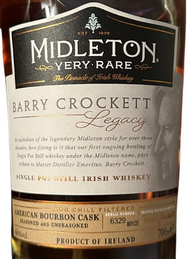 Midleton Barry Crockett Legacy Seasoned & Unseasoned American Bourbon 46% 700ml