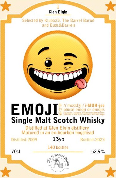 Glen Elgin 2009 TBBr Emojis ex-bourbon hogshead 52.9% 700ml