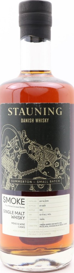 Stauning 2017 2019 Smoke Summerton Small Batch American Oak Moscatel Mead Rivesaltes Summerton Whisky Club 53% 700ml