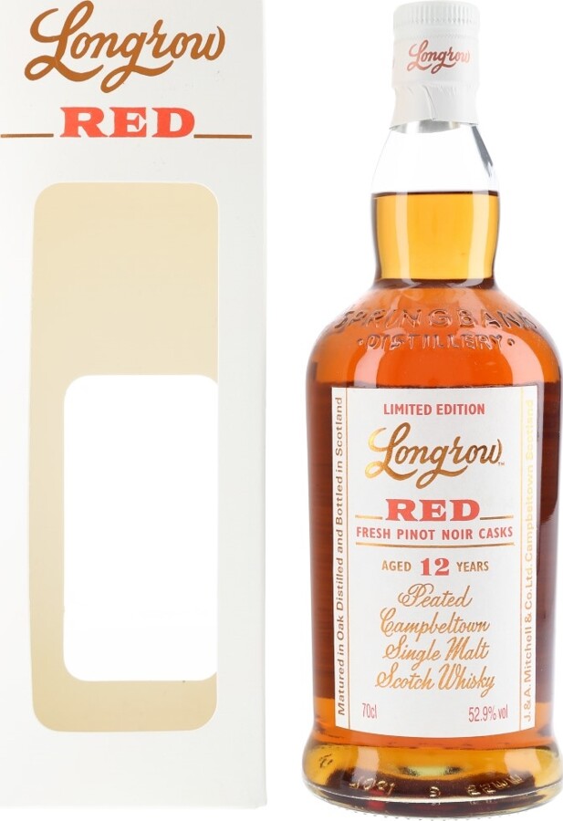 Longrow Red Peated Campbeltown Single Malt Scotch Whisky Fresh Pinot Noir Cask 12yo 52.9% 700ml