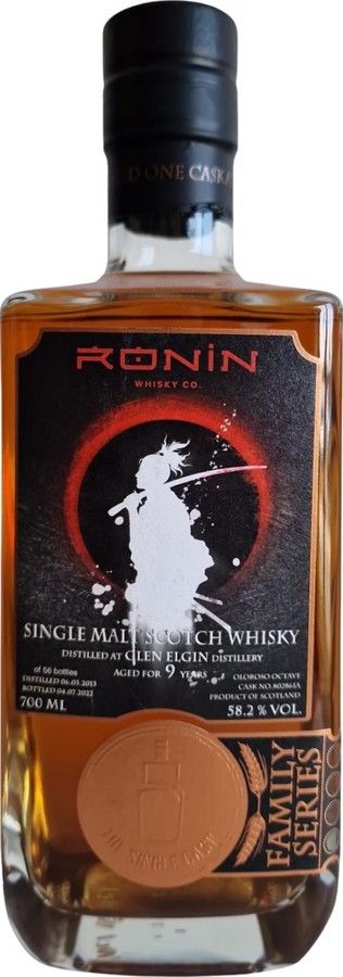 Glen Elgin 2013 TSCL Family Series Oloroso Octave Ronin Whisky Co 58.2% 700ml