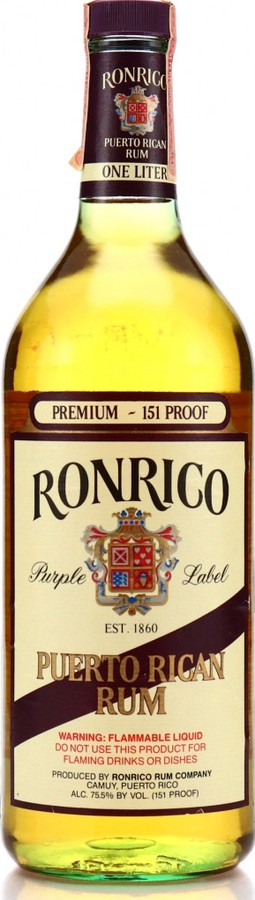 Ronrico Puerto Rican Rum 151 Proof 75.5% 1000ml