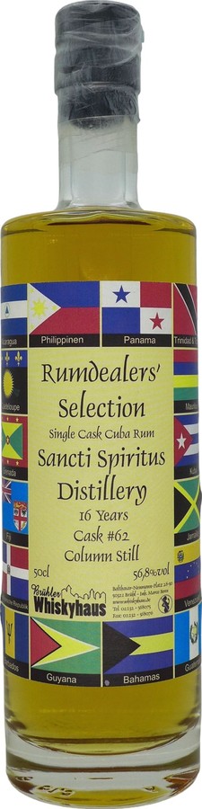 Bruhler Whiskyhaus Sancti Spiritus Cuba Rumdealers Selection 16yo 56.8% 500ml