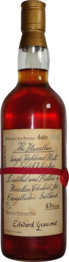 Macallan 1938 The Malt Edward Giaccone Imported by F.lli Rinaldi 43% 750ml