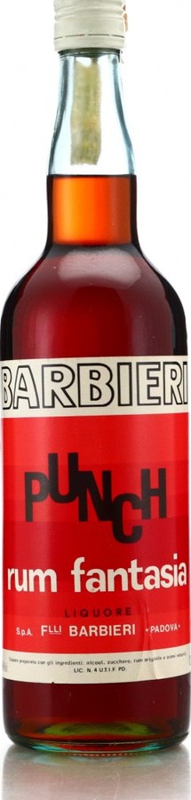 Barbieri Italy Punch Rum Fantasia 1960s 45% 1000ml