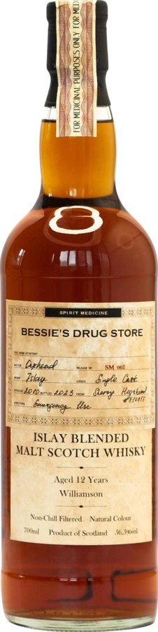 Williamson 2010 OXH Spirit Medicine Oloroso Hogshead Bessie's Drug Store 56.5% 700ml