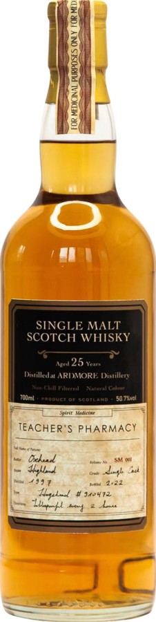 Ardmore 1997 OXH Teacher's Pharmacy Hogshead 50.7% 700ml