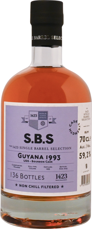 S.B.S 1993 Guyana UDS Bourbon Cask 30yo 59.2% 700ml