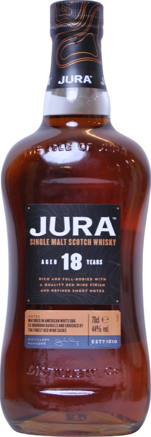 Isle of Jura 18yo Ex-Bourbon Barrel +Enriched by Red Wine 44% 700ml