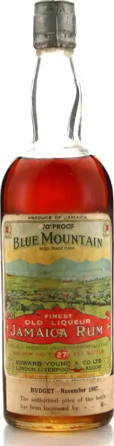 Edward Young & Co of London Blue Mountain Finest Old Liqueur Jamaica Rum 35% 700ml