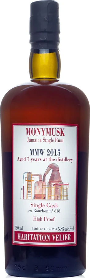 Habitation Velier 2015 Monymusk MMW Jamaica ex-Bourbon No.818 High Proof 7yo 59% 750ml