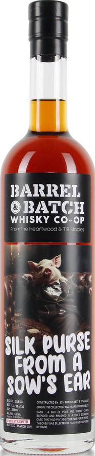 Heartwood Silk Purse from A Sow's Ear Barrel & Batch Port Sherry Bourbon Barrel & Batch Whisky Co-op 61.9% 500ml