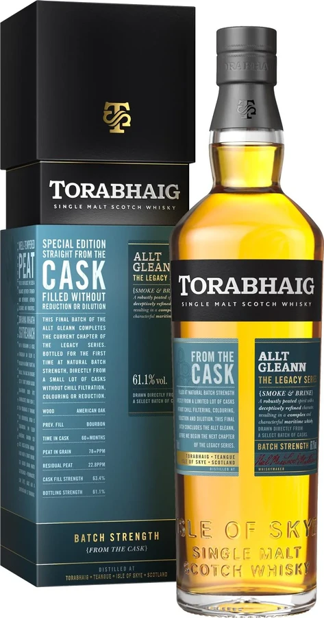 Torabhaig Allt Gleann Batch Strength The Legacy Series American oak bourbon & refill whisky barrel 61.1% 700ml