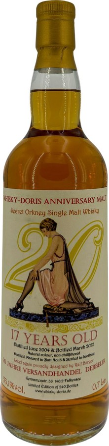 Secret Orkney 2004 WD Sherry Butt 20th Anniversary 53.1% 700ml