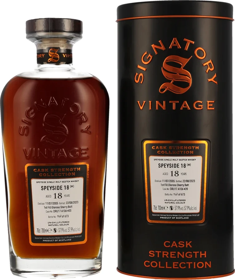 Speyside M 2005 SV Cask Strength Collection 1st Fill Oloroso Sherry Butt 57.9% 700ml