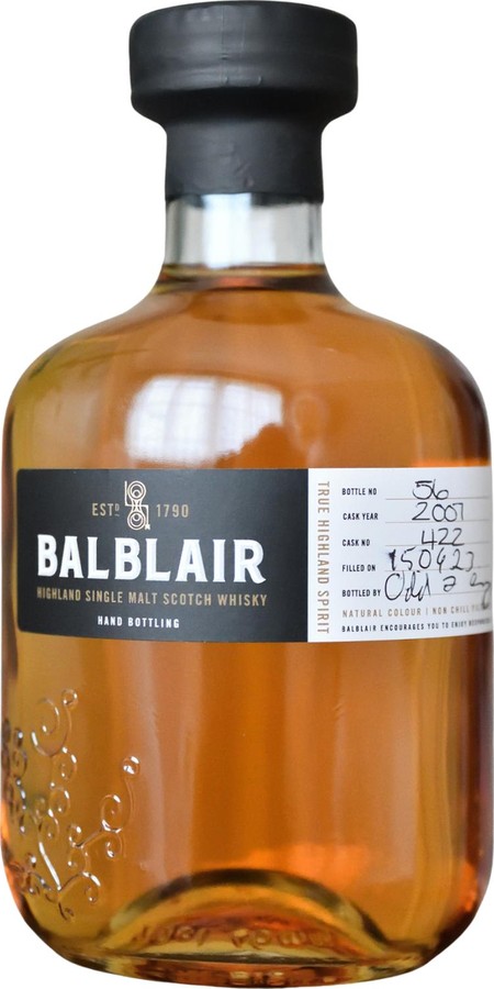 Balblair 2007 Hand bottled at the distillery Bourbon 51.6% 700ml