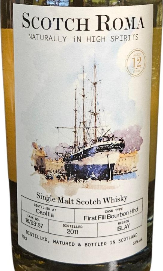 Caol Ila 2011 ScRo Naturally in High Spirits 1st Fill Bourbon Hhd IT00MIM227685 54% 700ml