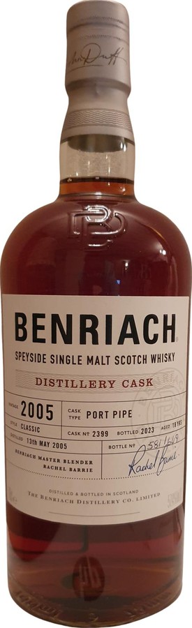 BenRiach 2005 Distillery Cask Port Pipe 57.4% 700ml