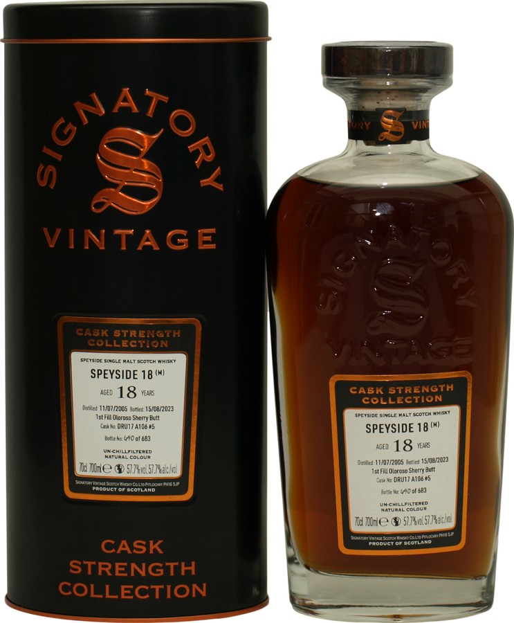Speyside M 2005 SV Cask Strength Collection 1st-fill Oloroso Sherry Butt 57.7% 700ml