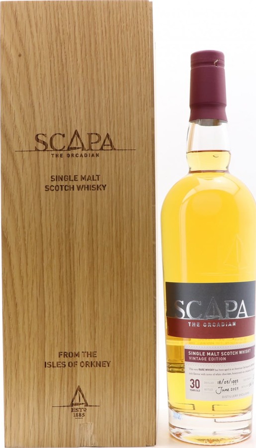 Scapa 1993 Vintage Edition 2nd Fill Ex-Bourbon Barrel Distillery exclusive 52.7% 700ml