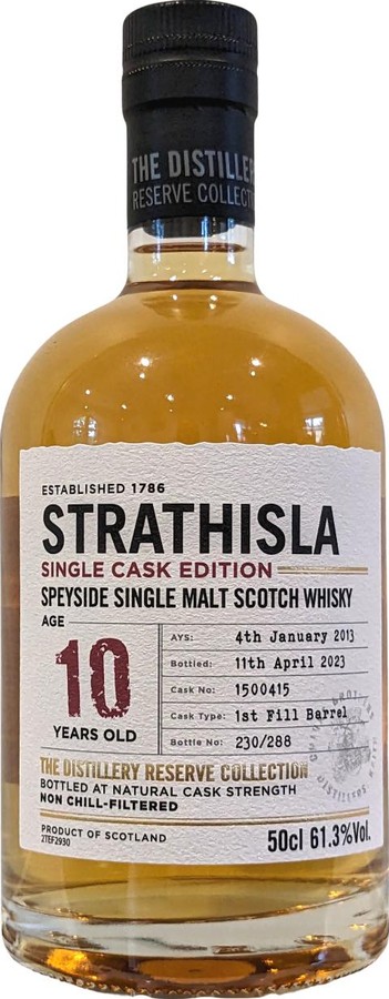 Strathisla 2013 The Distillery Reserve Collection Single Cask Edition 1st fill bourbon barrel 61.3% 500ml