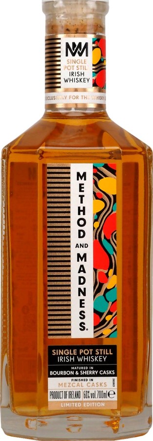 Method and Madness Single Pot Still Irish Whisky Mezcal Finish Ex-Bourbon & Sherry Mezcal Barrel The Whisky Exchange 60% 700ml