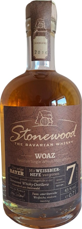Stonewood 2016 Woaz American White Oak medium charred 43% 700ml