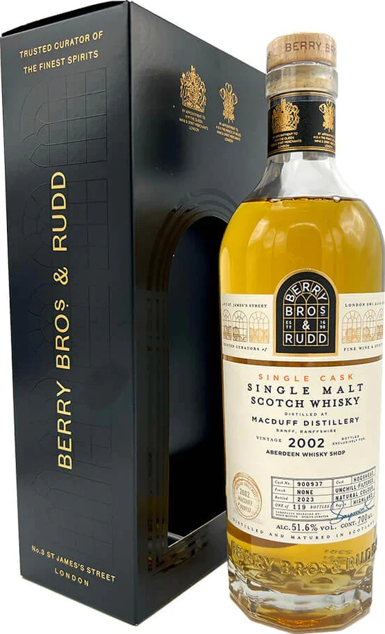 Macduff 2002 BR Single Cask Bourbon Hogshead Aberdeen Whisky Shop 51.6% 700ml