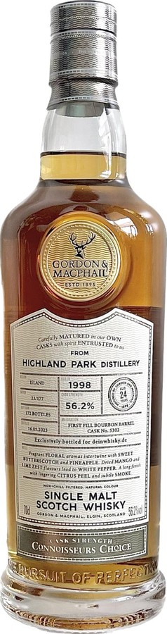 Highland Park 1998 GM Connoisseurs Choice Cask Strength 1st Fill Ex-Bourbon Barrel deinwhisky.de 56.2% 700ml